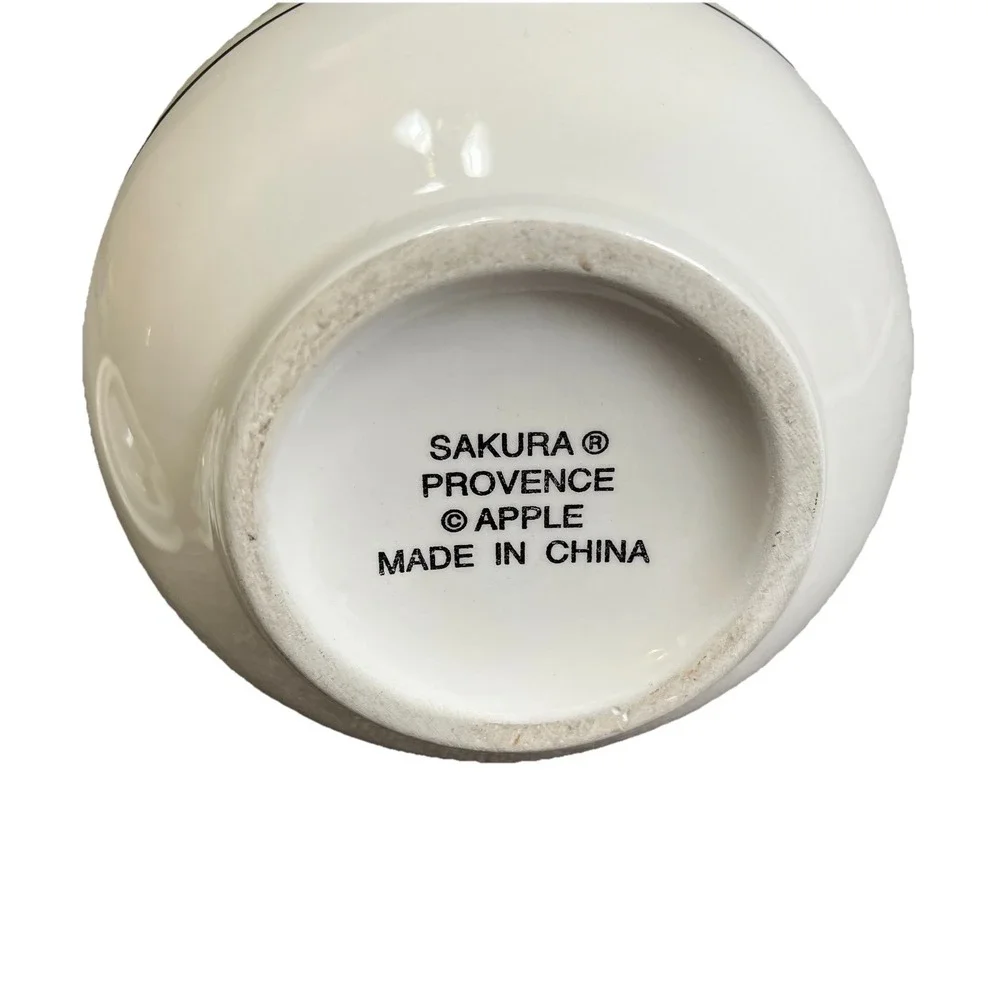 Sakura Provence‎ By Apple Vintage Hand Painted Ceramic Sugar Bowl Jar With Lid